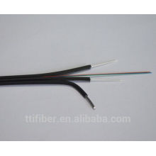 FTTH duplex flat fiber cable with two FRP and steel wire strength member